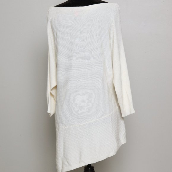 NWT Vince Camuto Pearl Ivory Ribbed Side-Twist Three-Quarter Sleeve Sweater - 1X - Picture 4 of 5